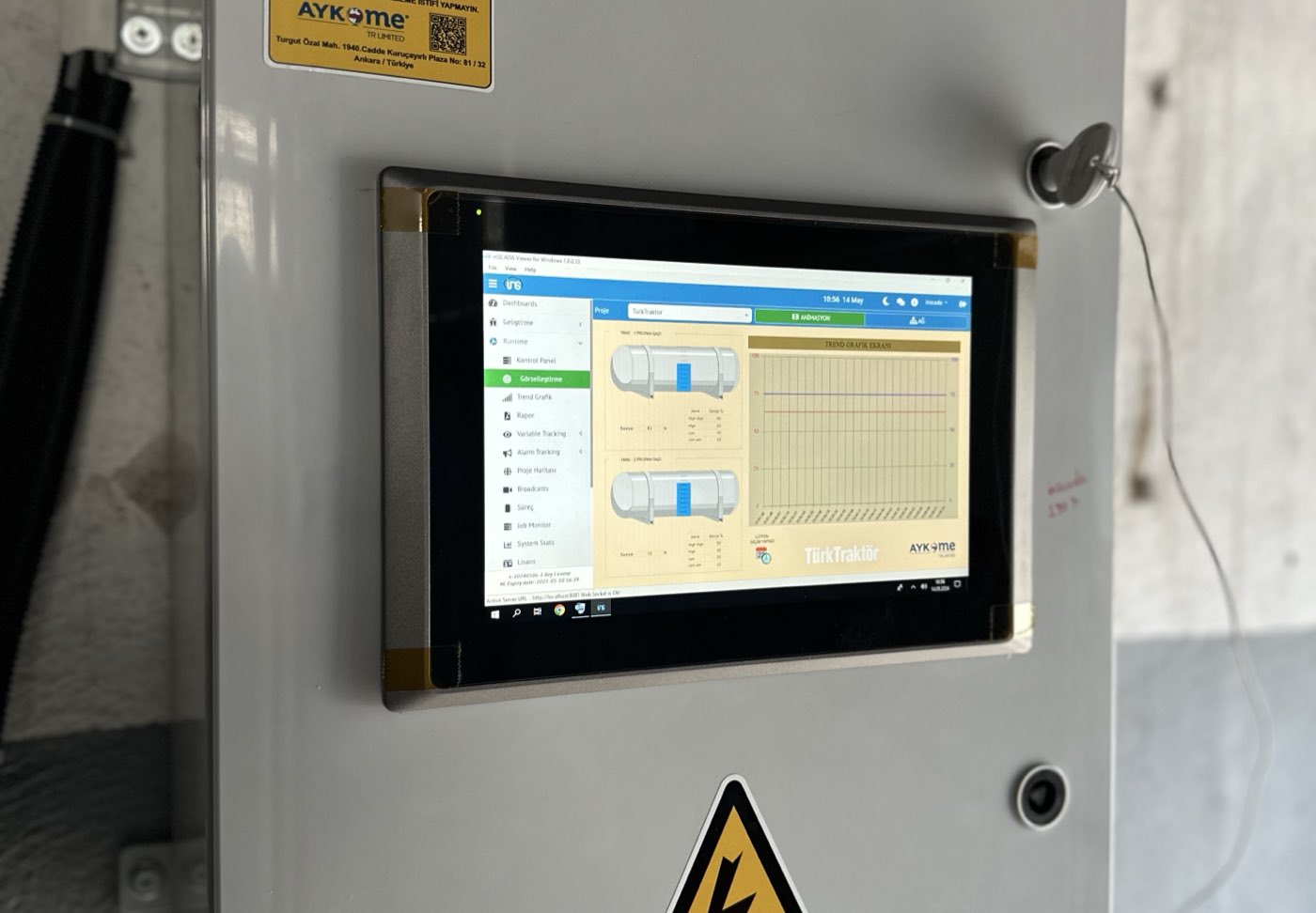TürkTraktör SCADA kontrol ekranı